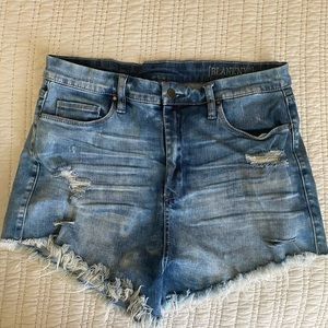 High waisted denim shorts